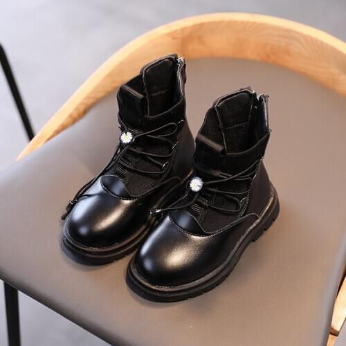 Fashion Winter For Little Girls Leather Shoes For Children 2020 Autumn Boots Sneakers Kids Snow Boots 3 4 5 6 7 8 9 12 Years Old