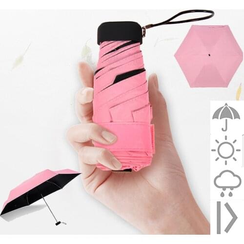 Mini Fashion Folding Umbrella Rain Women Gift Men Pocket Parasol Umbrella Girls Anti-UV Waterproof Portable Travel Umbrella