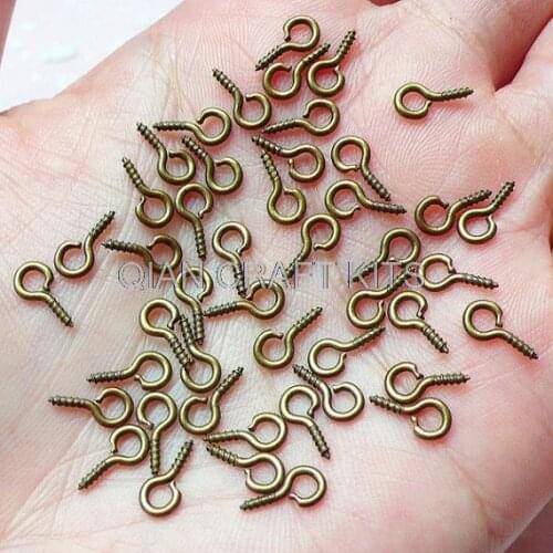 Set of 1000pcs Screw Eye Pins (Antique Bronze) 4mm x 9mm Jewelry Finding Charms Making
