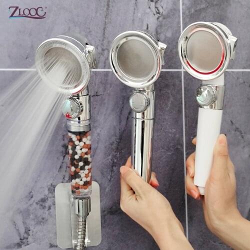 Zloog Bathtoom Multifunction Pressurized Shower Adjustable Jetting Shower Head High Pressure Mineral ball Filter Spa Shower Head