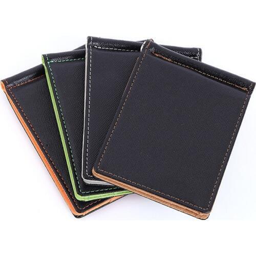 FASHIONS KZ New Creative Clip Mens Wallet Bank Credit Card Bag PU Leather Soft Wallet Sewing Thread Flip Wallet PU Leather