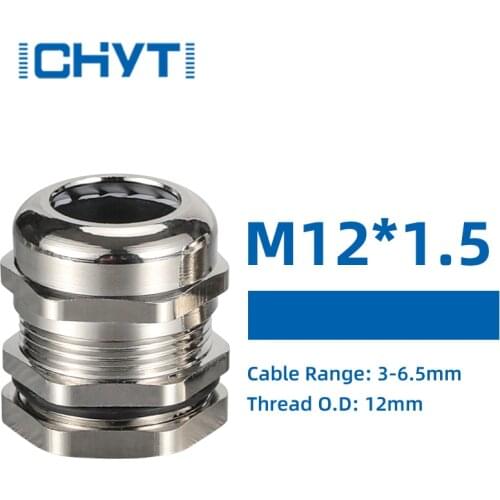 PG7 M12x1.5 Waterproof Zinc Alloy Nickel Plated Sealing Cable Gland 1piece Cable Entry IP68 For 3-6.5mm Metal Connector