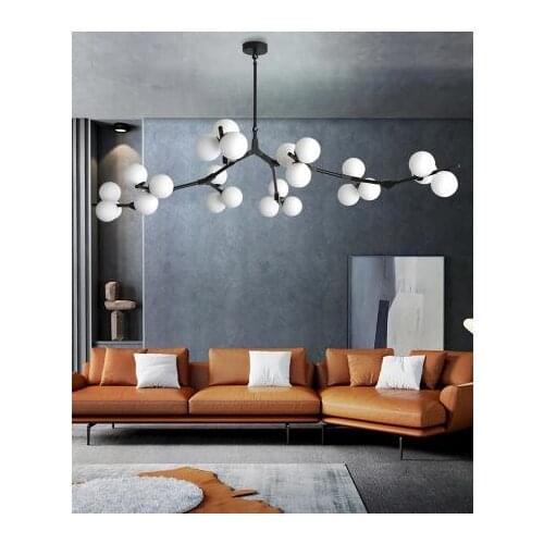 Post Modern LED Chandelier fission Branches Style Glass Balls Ceiling Lamp Living Room Dining Room Bedroom Lighting Fixtures