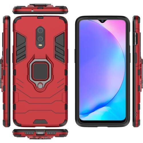 For One plus 7/6T Armor Case With Finger Ring Kickstand Shockproof Dual Layer Hard Back Cover