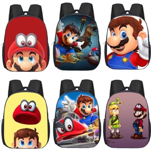Cartoons Super Mary Mario backpack Childrens game themed backpack boy girl school bag kindergarten Student daily backpack