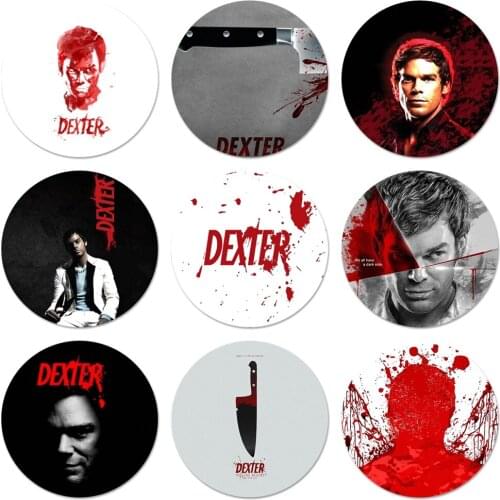 TV Show Dexter Morgan Icons Pins Badge Decoration Brooches Metal Badges For Backpack Decoration