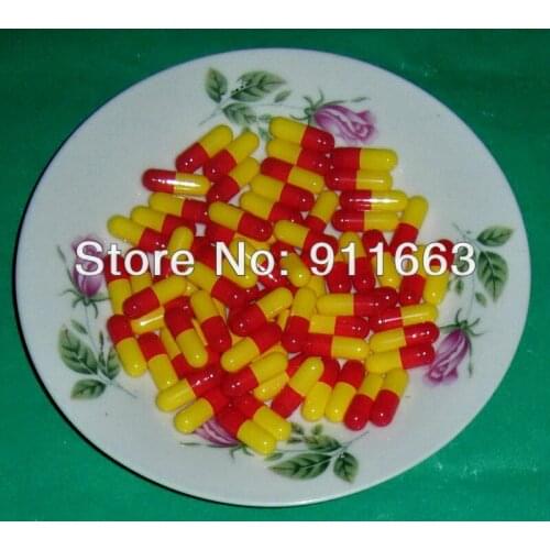 1# 2,000pcs,red-yellow empty gelatin capsules sizes 1/gelatine hollow capsules( joined or seperated capsules available)