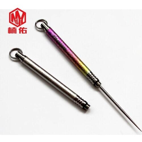 1PC Portable Titanium Alloy Toothpick And Toothpick Holder Set Health Safety Fruit Pick Outdoor Multifunction EDC Tool