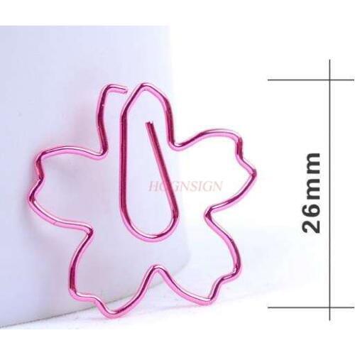 12pcs Pink Gold Cherry Blossom Paper Clip Paper Clip Storage Category Clip Hand Account Clip Paper Clip