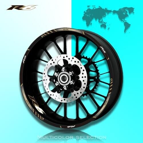 12 X Thick Edge Outer Rim Sticker Stripe Wheel Decals FIT For YAMAHA YZF R6 YZF1000 YZF-R6