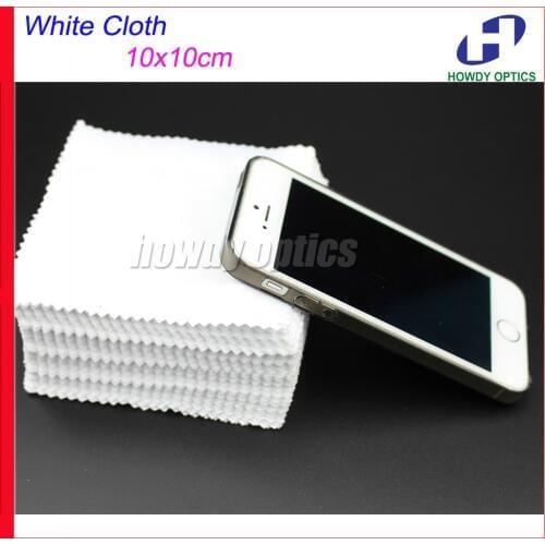175gsm White 10x10cm Sunglass Lens Phone MP4 MP5 Small Size Microfiber cleaning cloth Neddle 2 Free Shipping