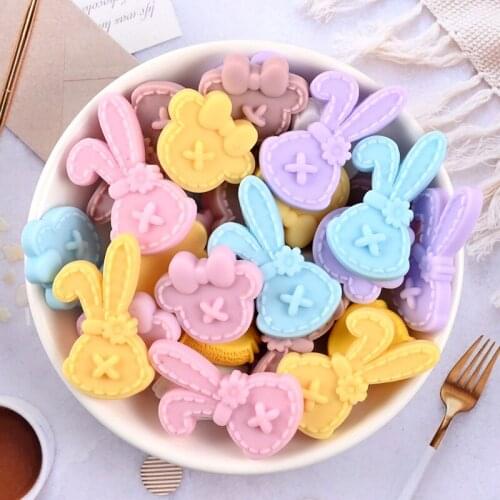 20pcs Rabbit Bear Resin Crafts Christmas Decoration Flatback Cabochon Embellishment For Scrapbook DIY Phone Hair Bow Accessories