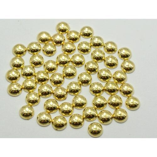 200 Gold Tone Metallic Acrylic Round Dome Studs 8mm No Hole Cell Phone Deco