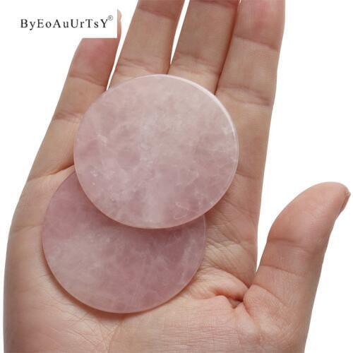 3pcs High Quality Pink Jade Stone False Eyelash Extension Glue Adhesive Pallet Pad Round Jade Stone Eyelash Glue Makeup Tools