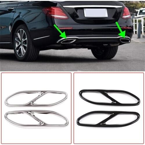 304 Stainless Steel Car Muffler Exhaust Tailpipe Cover Trim For Mercedes-benz S Class 2018-2019 Auto Exterior Accessories