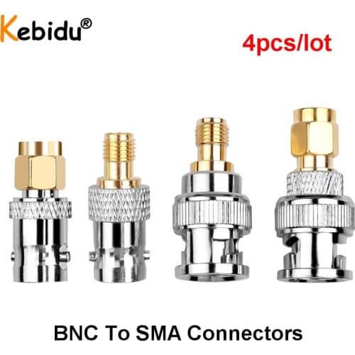 4pcs BNC To SMA Connectors Type Male Female RF Connector Adapter Test Converter Kit Set