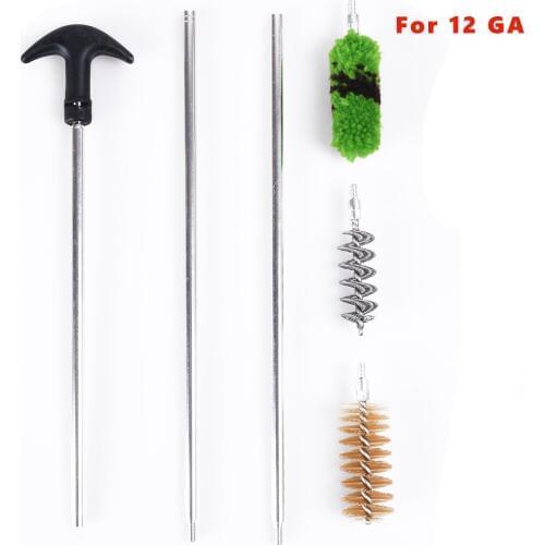 6pcs/Set 12 GA Gauge Gun Cleaning Kit Rod Brush Aluminum Rifle Hunting Cleaning Brush Set Tool