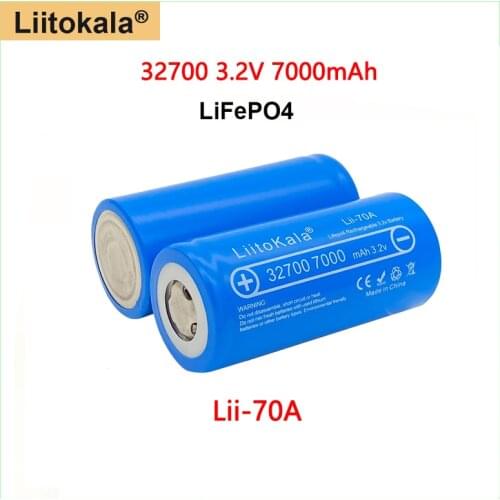 LiitoKala Lii-70A High power 3.2V 32700 7000mAh Rechargeable battery 6500mAh LiFePO4 35A 55A Continuous Discharge battery(6C)