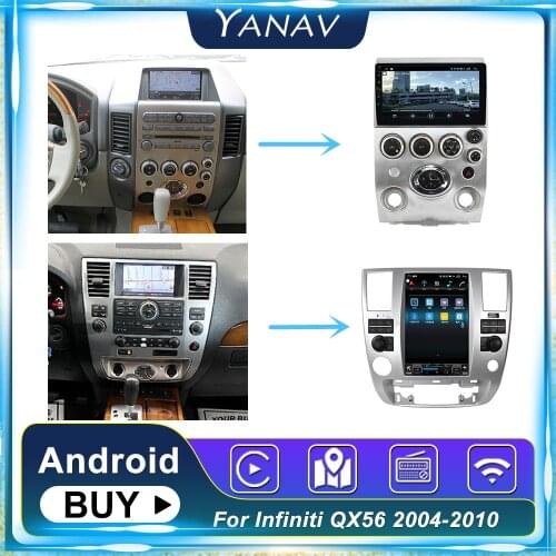 For Infiniti QX56 Car Radio Tesla Android 10 2004-2010 GPS Navigation Head Unit System Multimedia Video Player Built In Carplay
