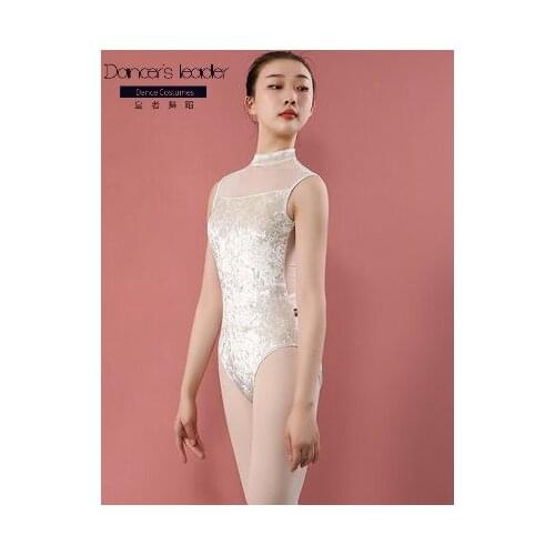 Ballet Leotard for Women High Neck Velvet Gymnastics Tights Adult Aerial Yoga Practice Clothes Sexy Swimwear
