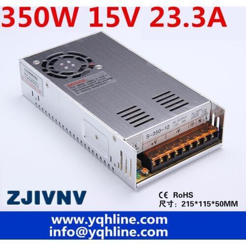 Free shipping high quality s-350-15 350W 15V 23.2A Single Output Switching power supply for LED Strip light AC to DC