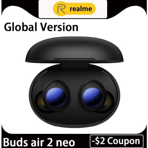 Global Version Realme Buds Air 2 Neo TWS Wireless Bluetooth Earphone Active Noise Cancellation 28hours Total Playback Earphones