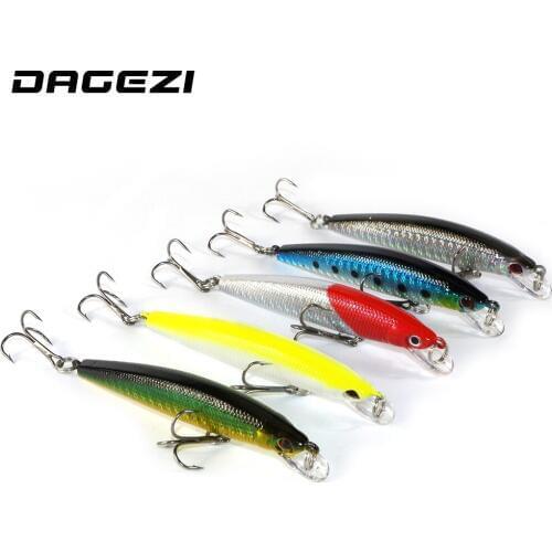 DAGEZI 8.5cm/9g 5Pcs/Lot Hard Bait Fish Bait Carp Minnow Luminous Fishing Lure Carp Fishing Lures Treble Hook pesca 97