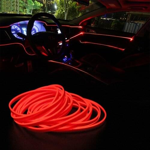 Decorative Lamp Interior Decoration 5m Light Strips Auto Lamps Flexible Neon EL Wire Car styling Car 12V LED Cold lights