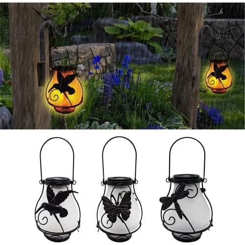 Solar Powered Flame Light Decorative Hanging Lantern Waterproof Lighting