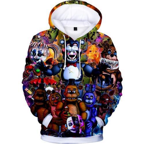 Five Night at Freddy Costume For Boys Kids 3D Print Game Hoodies Sweatshirt Tshirt FNAF Party Cosplay Teens Sport Clothes