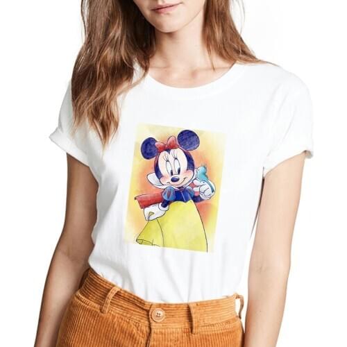 T shirt Women Disney Minnie cos Snow White cartoon kawaii tshirt summer Harajuku Casual Girls T-Shirt Dropship
