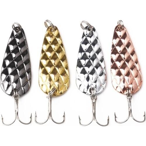 HENGJIA 20pcs/lot 4 Color Metal Spoon Wobblers Fishing Lure 4.5cm 9g Artificial Bass Pike Bait Fishing Tackle