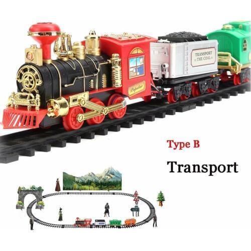 Classic Electric Dynamic Steam RC Track Train Set Simulation Model Toy For Children Rechargeable Children Remote Control Toy Set