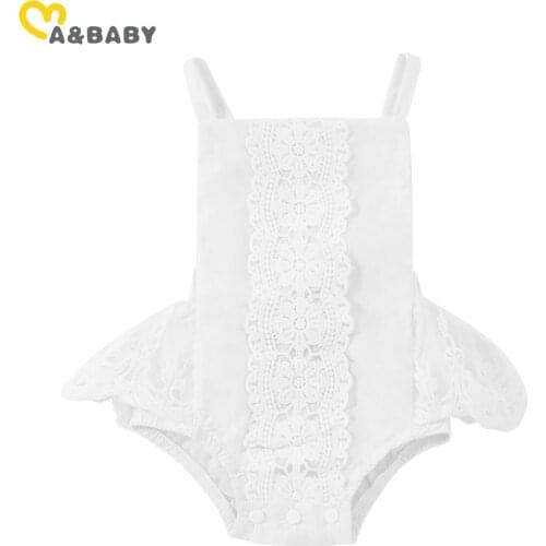 Ma&Baby 0-24M Summer Newborn Infant Baby Girl Lace Romper Princess Jumpsuit White Overall Playsuit Outfits Costumes