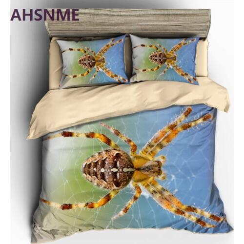 AHSNME Water Spider Printed in Bedding set Real Spider Photo Quilt Cover High-definition Print Home Textiles