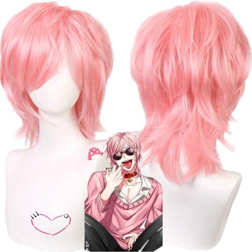 Hot Anime Ayato Yuri Pink Short Wig Cosplay Costume Yarichin Bitch Bu Club Heat Resistant Synthetic Hair Halloween Party Wigs
