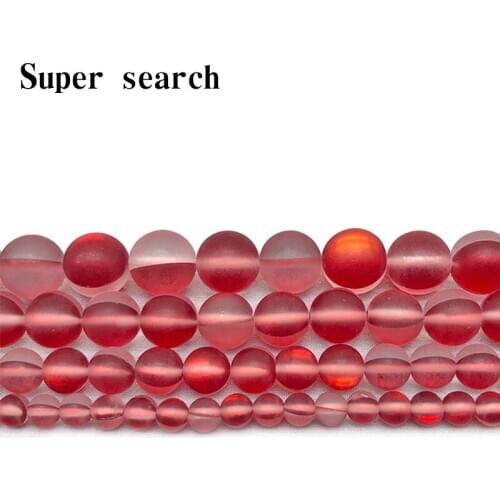 Fashion Beautiful Frosted Matte Red Flash Crystal Beads For Jewelry Making Loose Round Bead Diy Necklace Bracelet 6/8/10/12mm