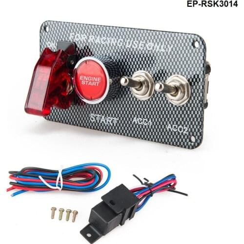 Racing Car Electronics Switch Kit Panel Engine Start Button toggle with accessory EP-RSK3014
