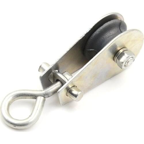 Reliable 1PCS Durable Single Swivel Lifting 0.3" Rope Pulley Roller Block Sheave 0.03 Ton Metal Single Wheel For Wire Rope
