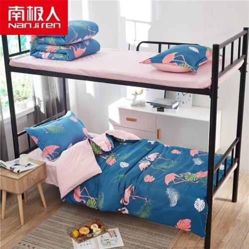 NANJIREN Home Textile Products Duvetcover&2pcs Piilowcase&1 Sheet Breathable Flower Print Polyester Summer Casual Bedding Set