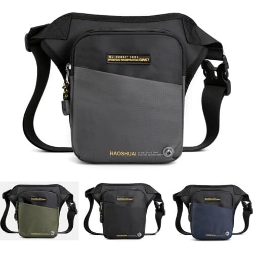 Nylon Leg Drop Hip Bag Fanny Pack for Men Motorcycle Rider Travel Assault Male Messenger Cross Body Waist Pack Belt Thigh Bags