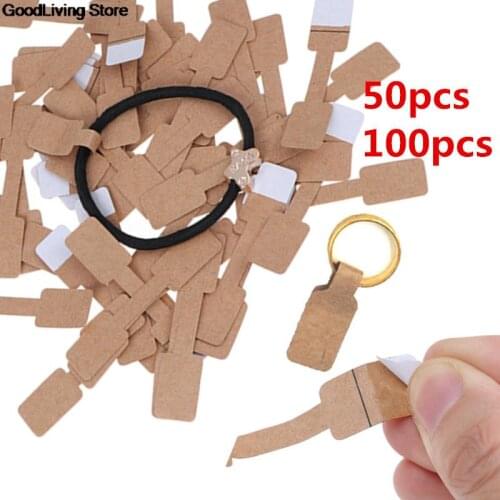 New Hot 50pcs / 100Pcs Necklace Ring Labels Quadrate Blank Price Tags Paper Stickers Paper Jewelry Display Card Labels Hangtags