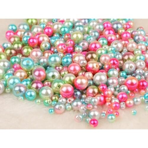 New Arrival Diameter 4/6/8/10mm 50-500pcs/bag Multicolor Plastic ABS Loose Pearl Beads For DIY Craft Jewelry Findings Making