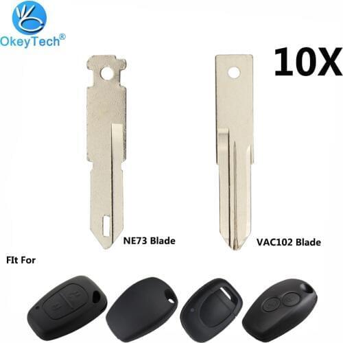 OkeyTech 10pcs/lot Uncut VAC102 NE73 206 Key Blade for Renault Sandero Megan Modus Clio Kangoo Logan Key Shell Cover Case Fob