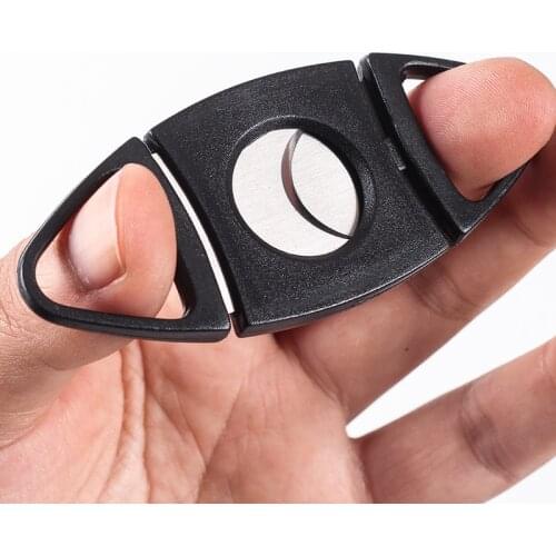 Cusp Double Blade Stainless Steel Cigarette Cigar Cutter Pocket Gadget Zigarre Smoking Accessories Guillotine Pouch