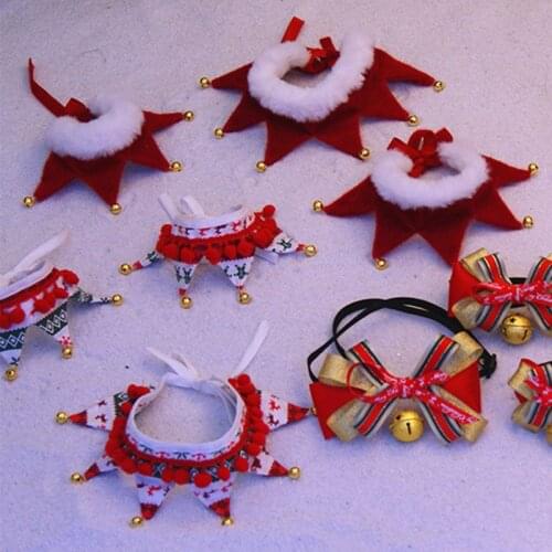 Christmas Dog Cat Plush Scarf Bib Decor Adjustable Collars Pet Dogs Neckerchief Saliva Towel Necklace Grooming Accessories