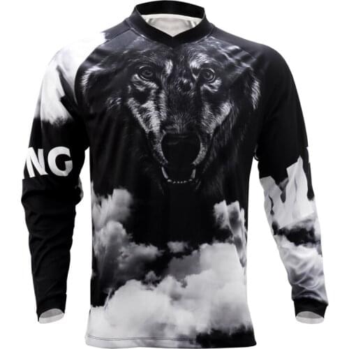 New Cycling Shirt Mountain Bike team Shirt DH MX Off road Long Motorcycle Jersey MTB Jersey Cool sportslong sleeve Black