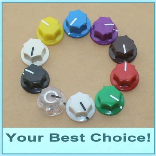 10pcs/Lot 1/4'' Shaft Effect Pedal Rotary Pointer Knob, 6.35mm Shaft Potentiometer knob,Fluted MXR KNOB