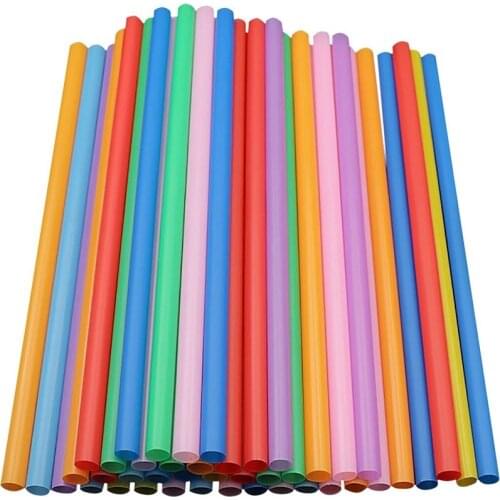 Food-grade Disposable Colored Plastic Straws Creative Flat Mouth Straight Tube 100 8-color Mixed Household Drinking Straws
