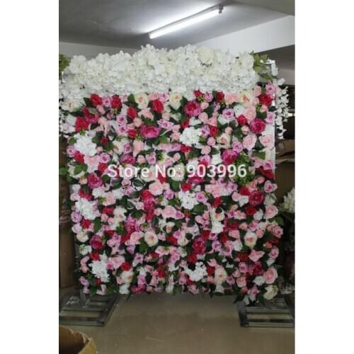 SPR 1939-2 High quality wedding flower wall with green stage backdrop decorative wholesale artificial flower table centerpiece